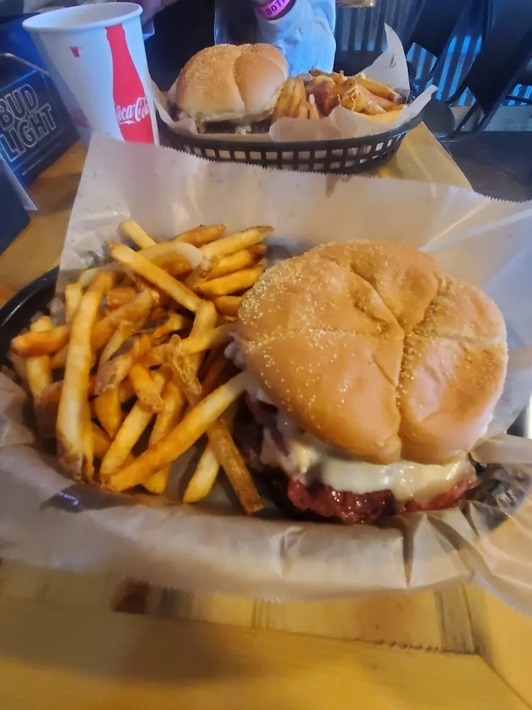 Sugar Burger and Fries with Mushrooms